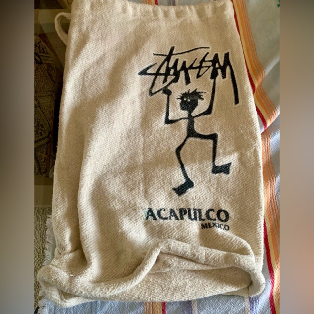 Vintage  Stussy Towel Beach Bag Acapulco Mexico Canvas Boho bag